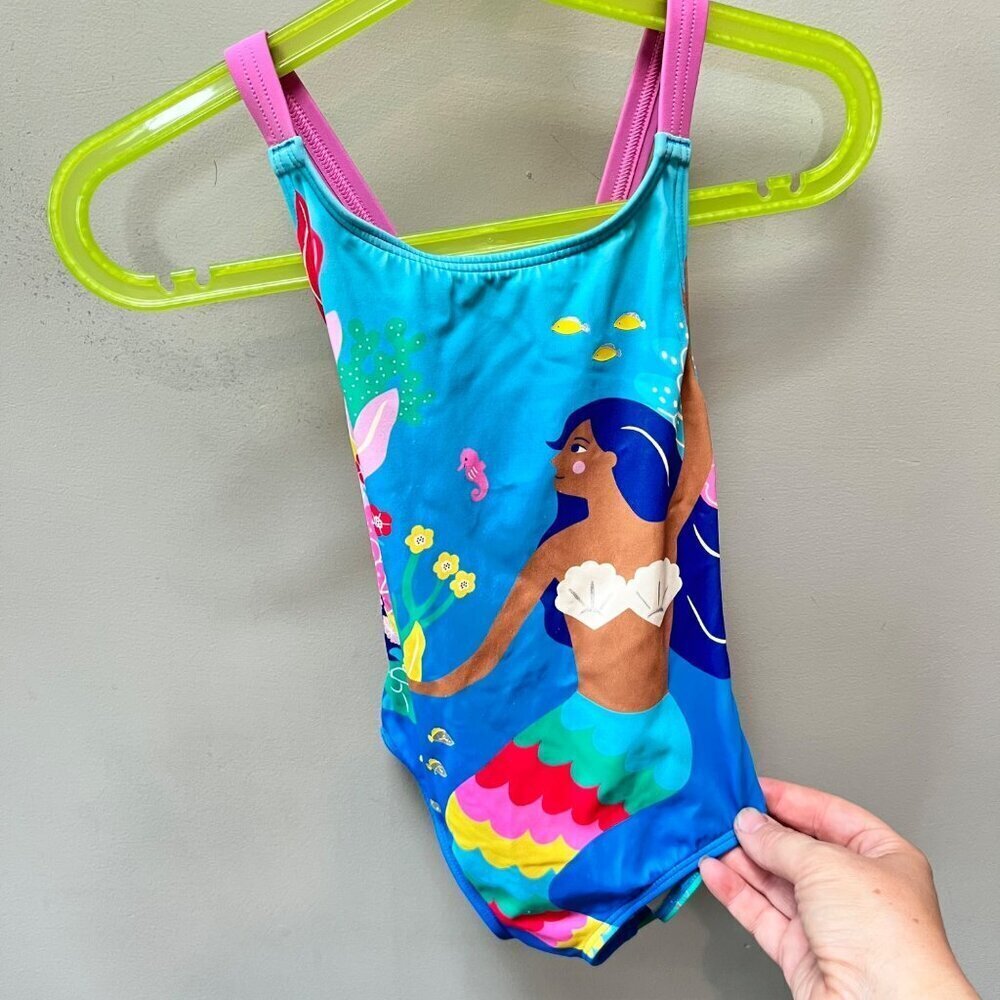 Mini Boden Cross Back Mermaid Bathing Suit‎ - Size 2-3y